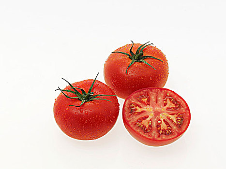 两个,西红柿,一半