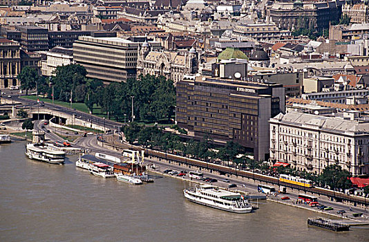 俯拍,建筑,水岸,布达佩斯,匈牙利