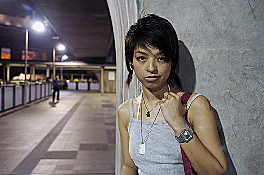 年轻,亚洲女性,建筑,肖像