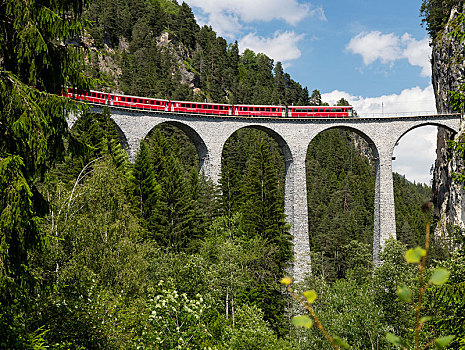 高架桥,铁路,瑞士,欧洲