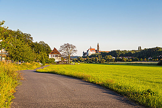 自行车道,梅森,风景,城堡,大教堂,萨克森,德国,欧洲