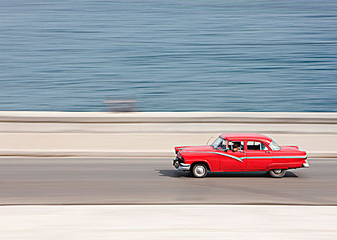 红色,汽车,古巴