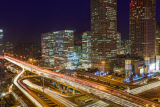 北京cbd地区夜景