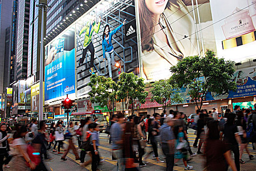 忙碌,铜锣湾,香港