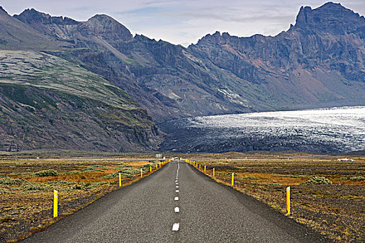 风景,冰岛,环路,斯卡夫塔菲尔国家公园,冰河,局部,巨大,瓦特纳冰川,东南部