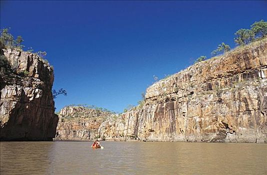 独木舟,船,河,山峦,凯瑟琳峡谷,北领地州,澳大利亚