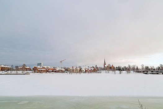 市区,瑞典,冬天