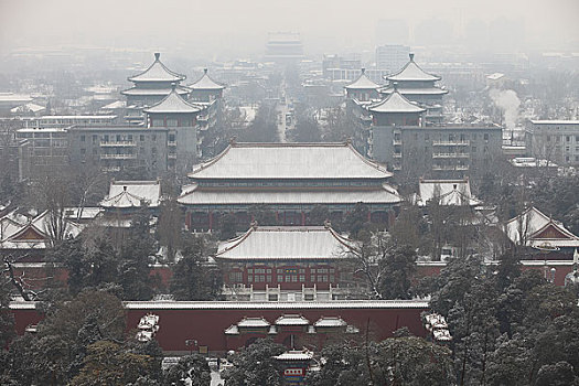 北京雪后的故宫