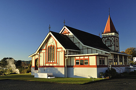 英国国教,教堂,罗托鲁瓦,许多,北岛,新西兰