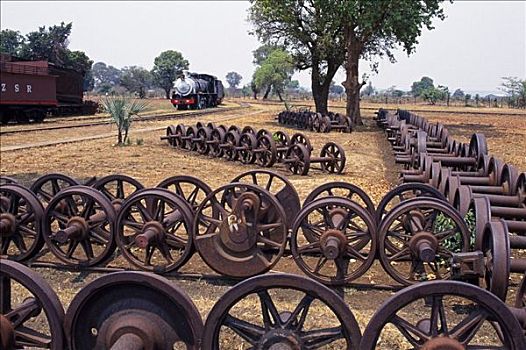 蒸汽机车,蒸汽,铁路,博物馆,赞比亚