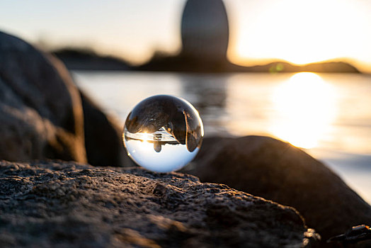 雁栖湖日落水晶球