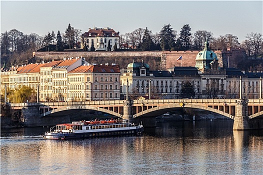 风景,布拉格,河,伏尔塔瓦河