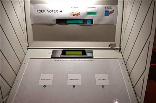 法国,卢瓦尔河地区,大西洋卢瓦尔省,投票,机器