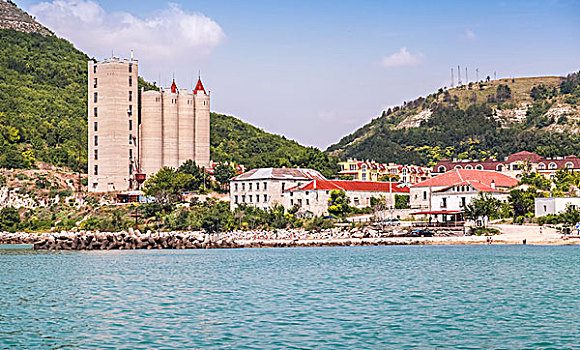 风景,沿岸城镇,海滨胜地,保加利亚,黑海,海岸