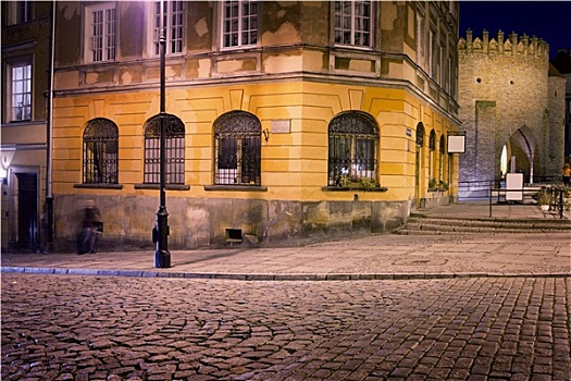 街道,夜晚,华沙