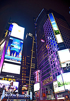 美国,纽约,时代广场,北美,夜晚