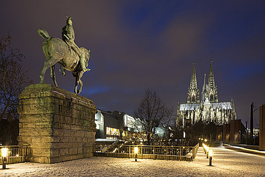 骑马雕像,帝王,科隆大教堂,科隆,德国