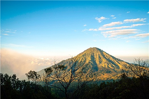 风景,上方,火山口,印度尼西亚