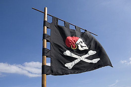 英格兰,北约克郡,惠特比,头骨,骨头,海盗,旗帜