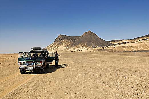 吉普车,黑色,沙漠,靠近,巴哈利亚,绿洲,西部沙漠,埃及,非洲