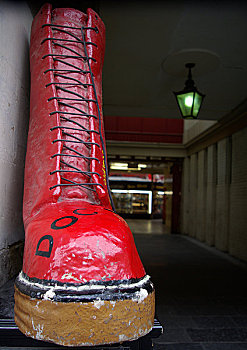 英格兰,穿戴,泰恩河畔纽卡斯尔,巨大,红色,靴子,入口,市场