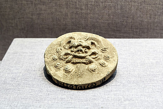 唐代兽面纹瓦当,河南省洛阳博物馆馆藏文物