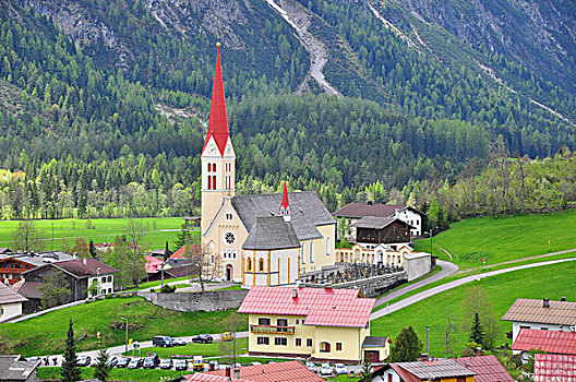 奥地利,提洛尔,教区教堂,乡村,风景