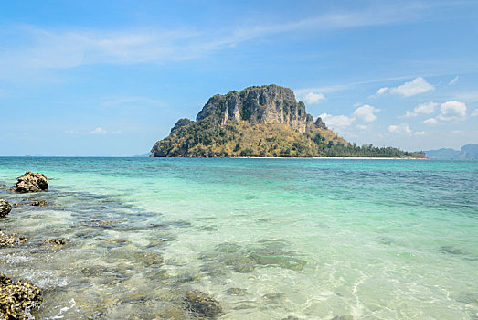 石头,海滩,安达曼海,甲米,省,泰国