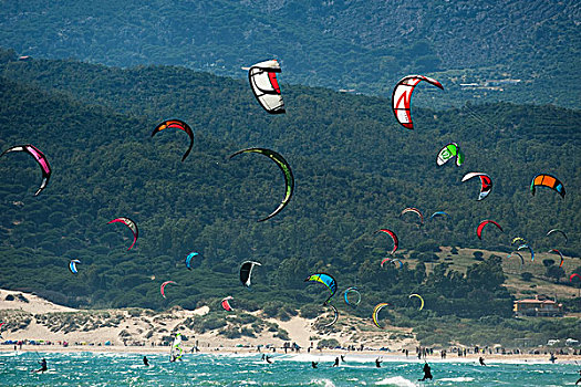 风筝冲浪,海滩,哥斯达黎加,安达卢西亚,西班牙