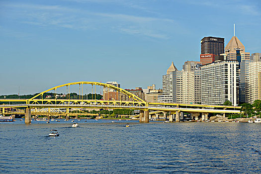 美国,宾夕法尼亚,匹兹堡,堡垒,桥,跨越,阿勒格尼,河,市区,大幅,尺寸