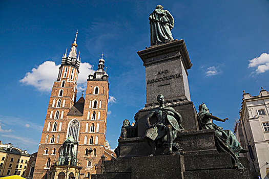 亚当,纪念建筑,圣徒,教堂,市场,广场,克拉科,波兰