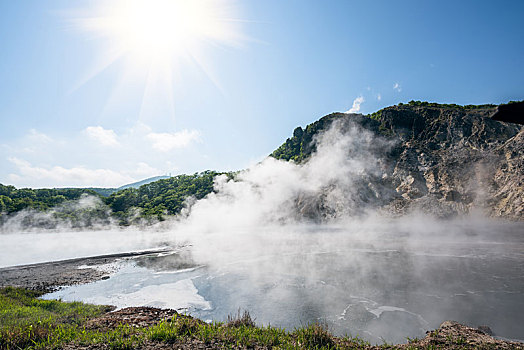 日本北海道登别地狱谷