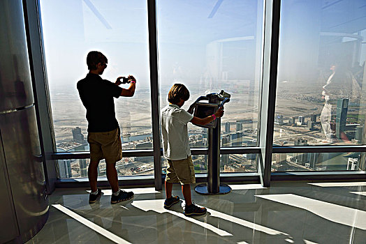 旅游,看,哈利法,最高,建筑,酋长国,迪拜,阿联酋,亚洲