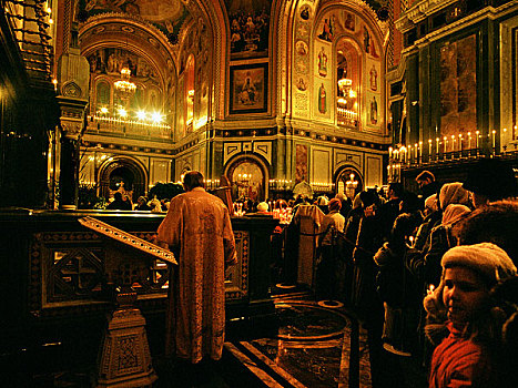 莫斯科救世主大教堂的弥撒