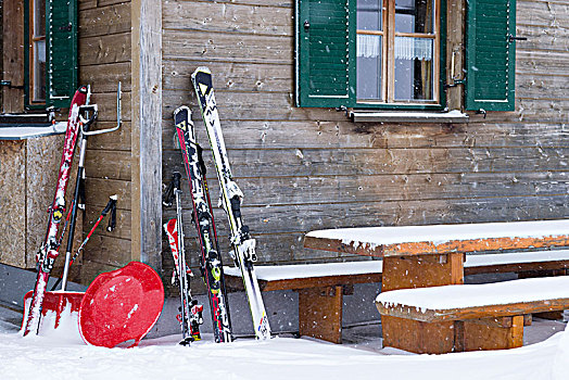 奥地利,蒙塔丰,放,滑雪,雪屋