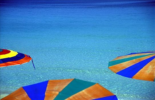 彩色,伞,海中