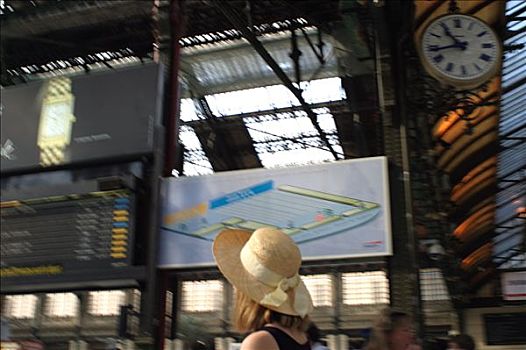 图像,巴黎,里昂火车站,帽子