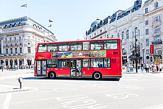 红色,双层巴士,马戏团,伦敦,英格兰,英国,欧洲