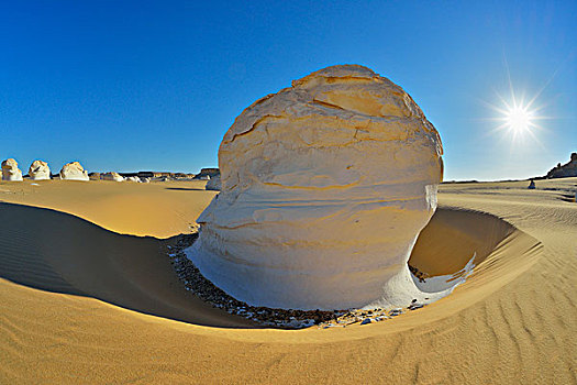 岩石构造,太阳,白沙漠,利比亚沙漠,撒哈拉沙漠,新,山谷,埃及