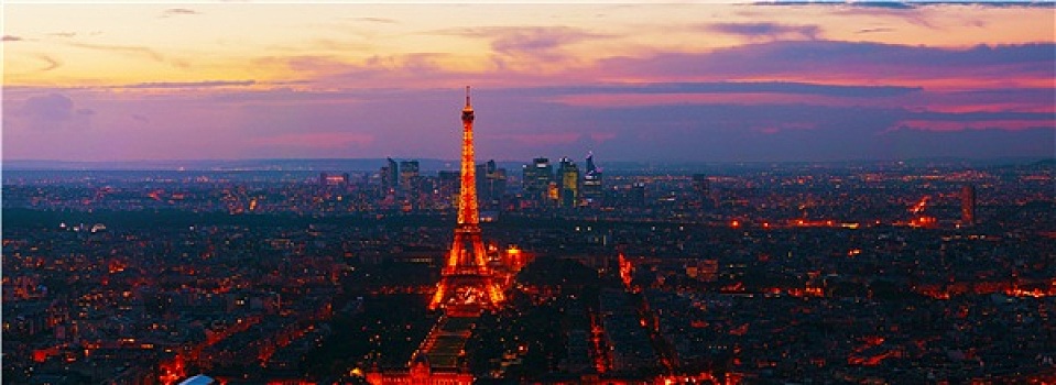 巴黎,全景,城市,埃菲尔铁塔