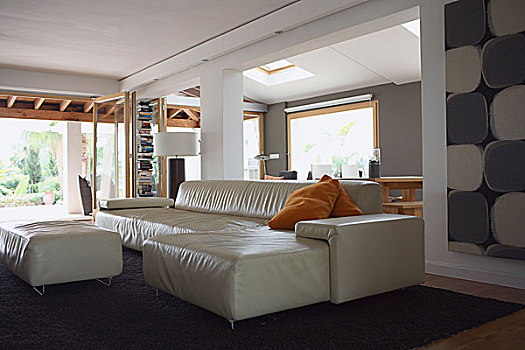 白色,皮沙发,土耳其,现代,客厅