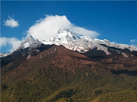 雪,山,云南,中国