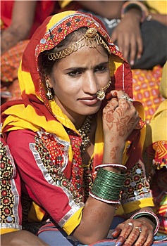 印度,女孩,彩色,种族,衣服