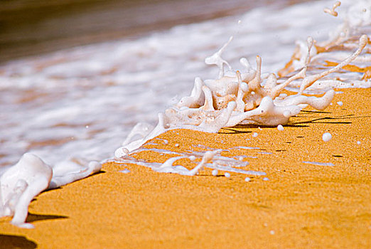 海浪,特写,秘密,海滩,北岸,岛屿,考艾岛,夏威夷
