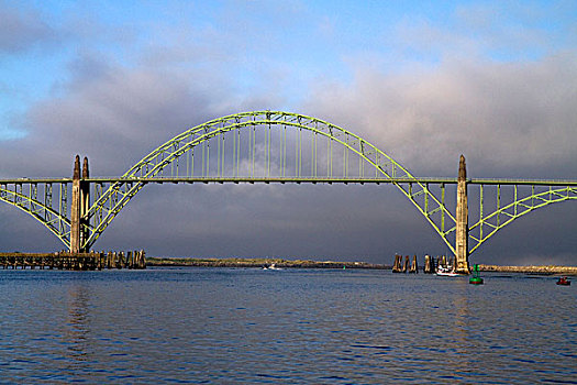雅奎纳,海湾大桥,跨越,湾,纽波特,俄勒冈,美国