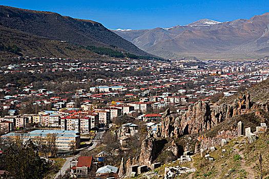 城市,山,亚美尼亚