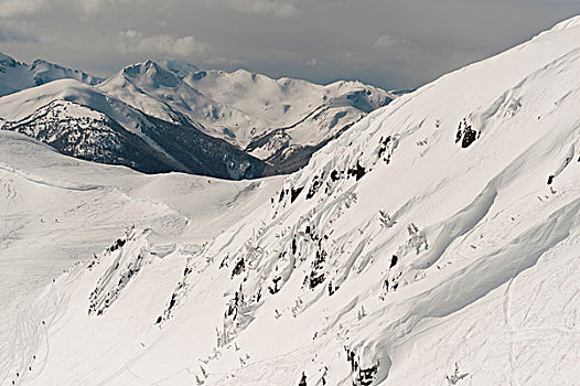 积雪,山,惠斯勒,不列颠哥伦比亚省,加拿大