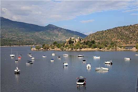 船,游艇,水库,山谷,自然保护区,省,卡斯蒂利亚,西班牙