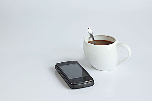 手机,咖啡