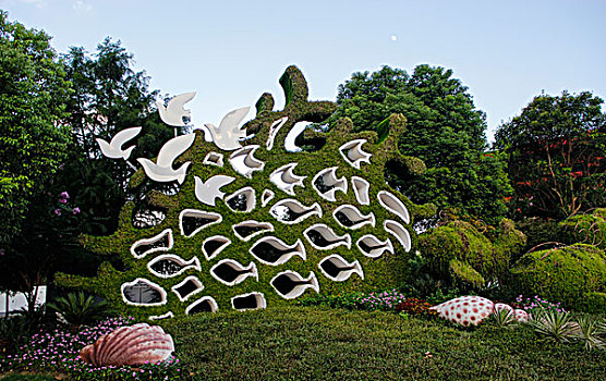 和平鸽,雕塑园艺